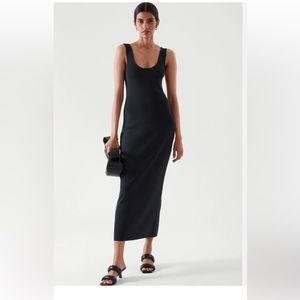 COS knit tube stretch Bodycon navy blue dress size XS